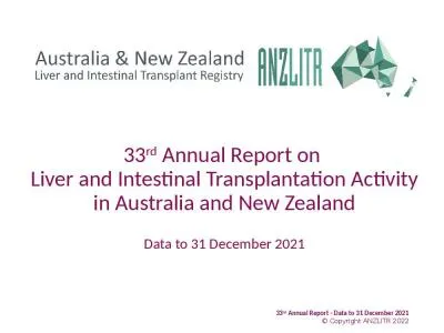 33 rd  Annual Report on