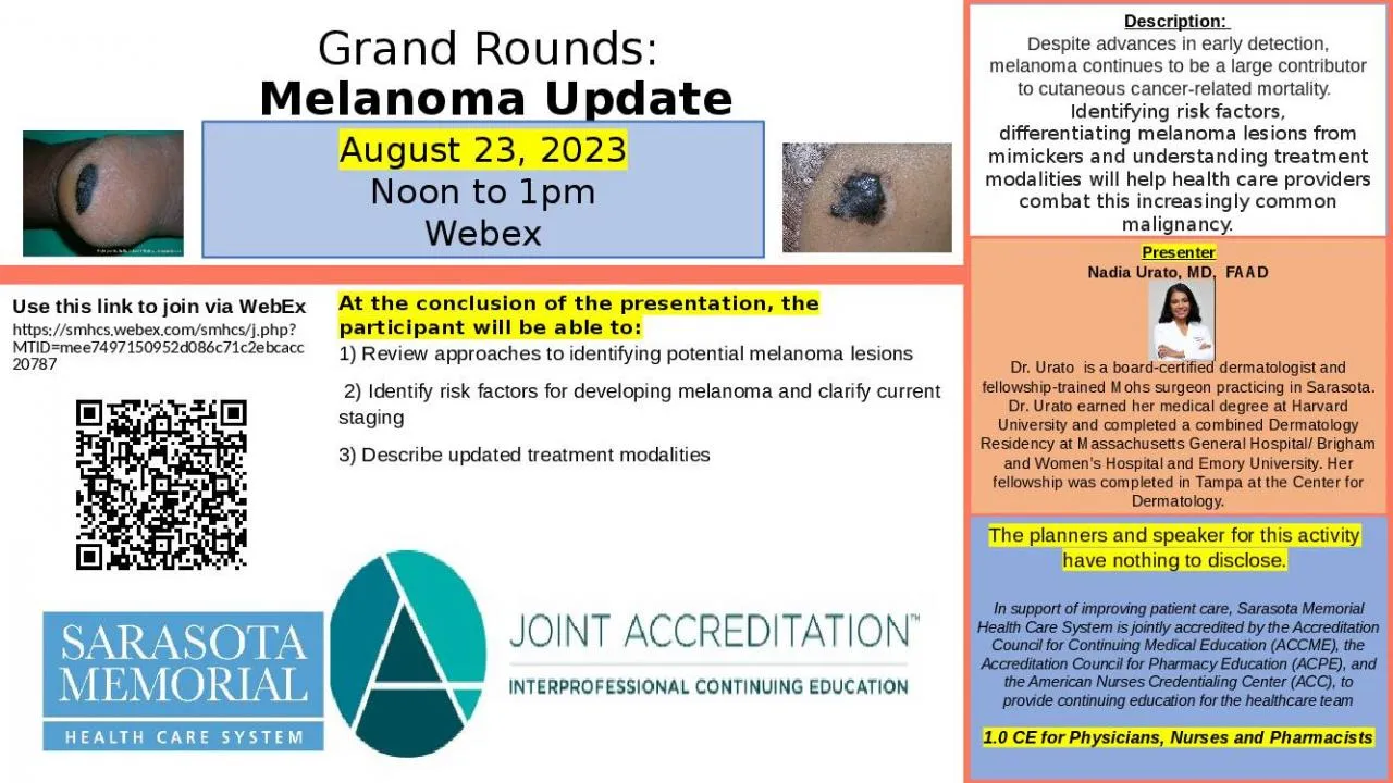 PPT-Grand Rounds: Melanoma Update