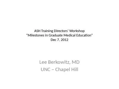 ASH Training Directors’ Workshop