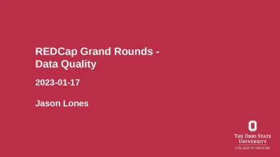 REDCap Grand Rounds - Data Quality