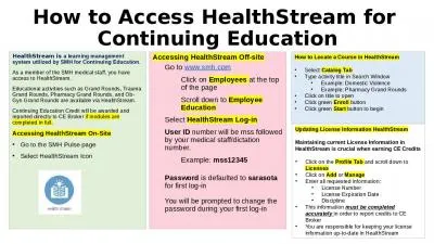 How to Access HealthStream for