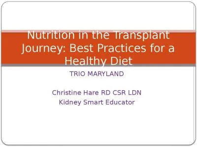 TRIO MARYLAND Christine Hare RD CSR