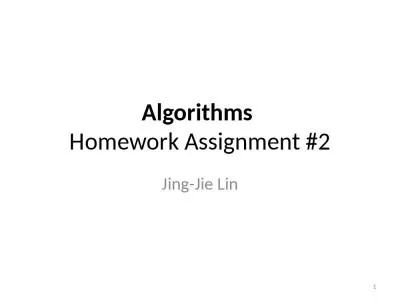 Algorithms   Homework  Assignment #2