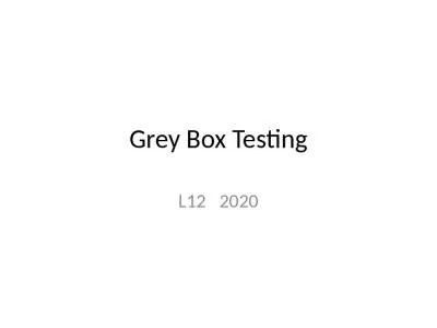 Grey Box Testing L12    2020