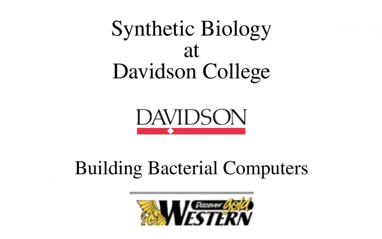 PPT-Synthetic Biology at Davidson College