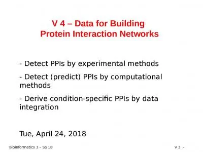 V 4 – Data for Building