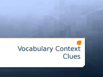 Vocabulary Context Clues