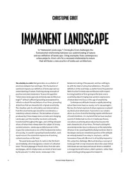 CHRISTOPHE GIROTHarvard Design Magazine In “Immanent Landscape,
