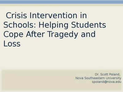 Crisis Intervention in Schools: Helping Students Cope After Tragedy and Loss