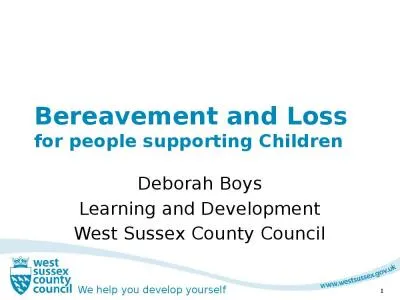 Bereavement and Loss  for people supporting Children