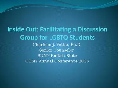 Inside Out: Facilitating a Discussion Group for LGBTQ Students