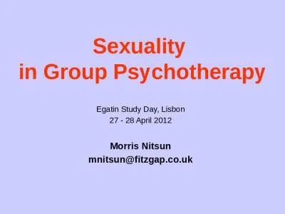 Sexuality  in Group Psychotherapy