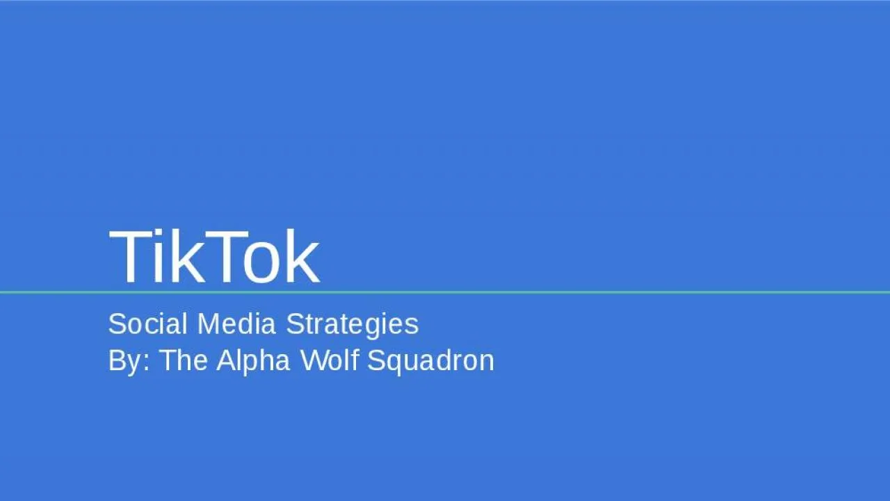 PPT-TikTok Social Media Strategies