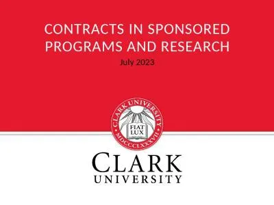 July 2023 Contracts in Sponsored programs and Research