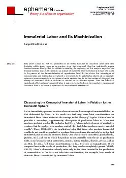Immaterial Labor and Its Machinization This article claims that the re