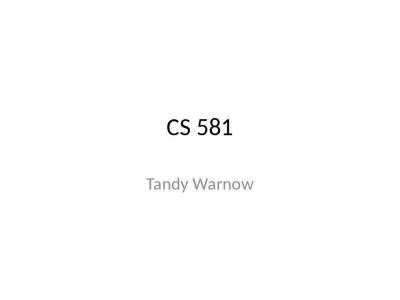 CS 581 Tandy Warnow Topics