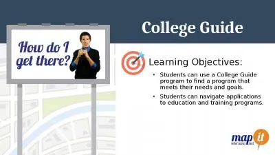 College Guide Learning Objectives: