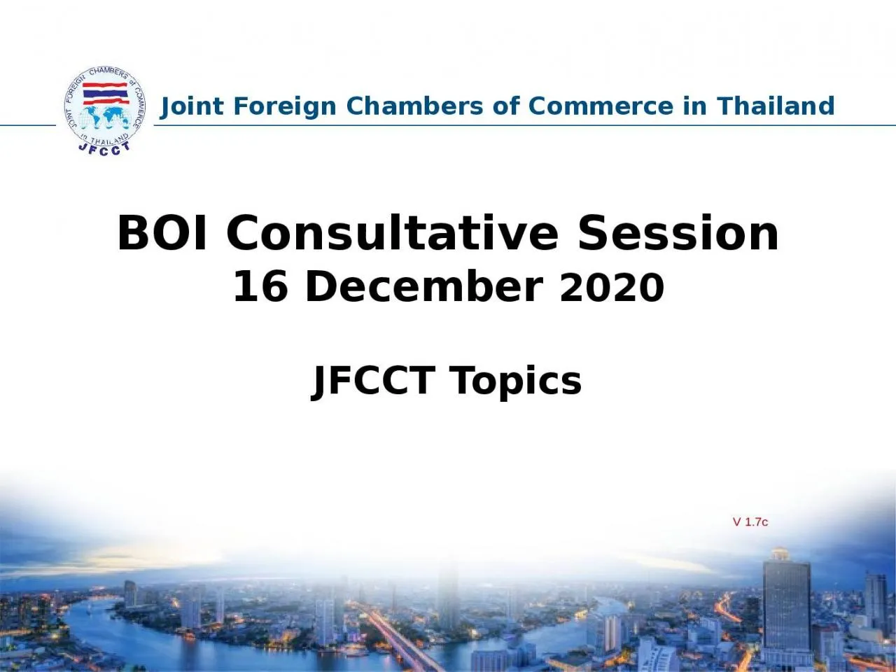 PPT-Joint Foreign Chambers of Commerce in Thailand