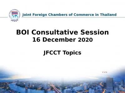 Joint Foreign Chambers of Commerce in Thailand