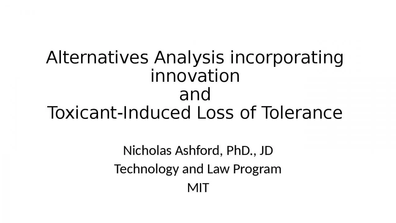 PPT-Alternatives Analysis incorporating innovation