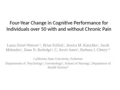 Four-Year Change in Cognitive Performance for Individuals over 50 with and without Chronic