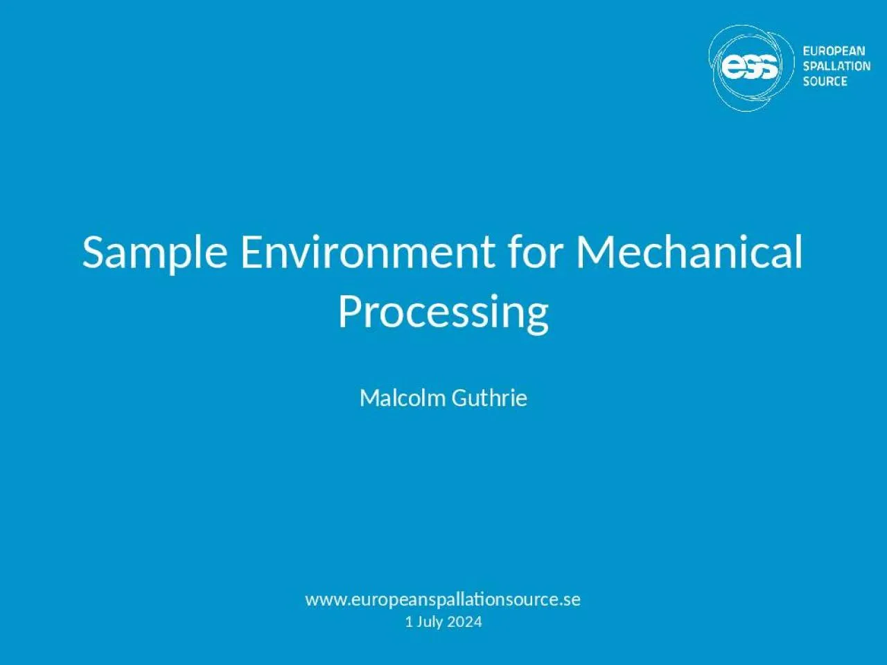 PPT-Sample Environment for Mechanical Processing