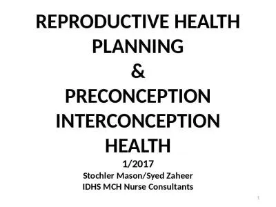 REPRODUCTIVE HEALTH PLANNING