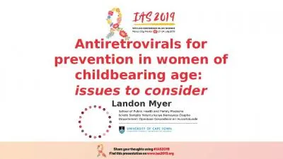 Antiretrovirals for prevention in women of childbearing age: