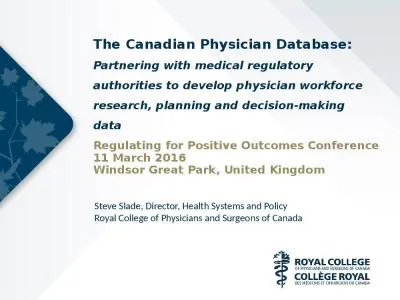 The Canadian Physician Database: