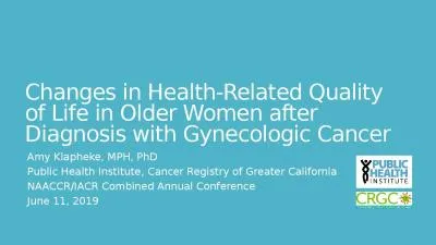 Changes in Health-Related Quality of Life in Older Women after Diagnosis with Gynecologic Cancer