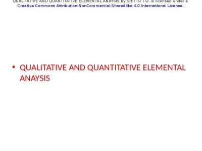 QUALITATIVE AND QUANTITATIVE ELEMENTAL ANAYSIS