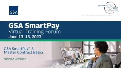 GSA SmartPay® 3 Master Contract Basics