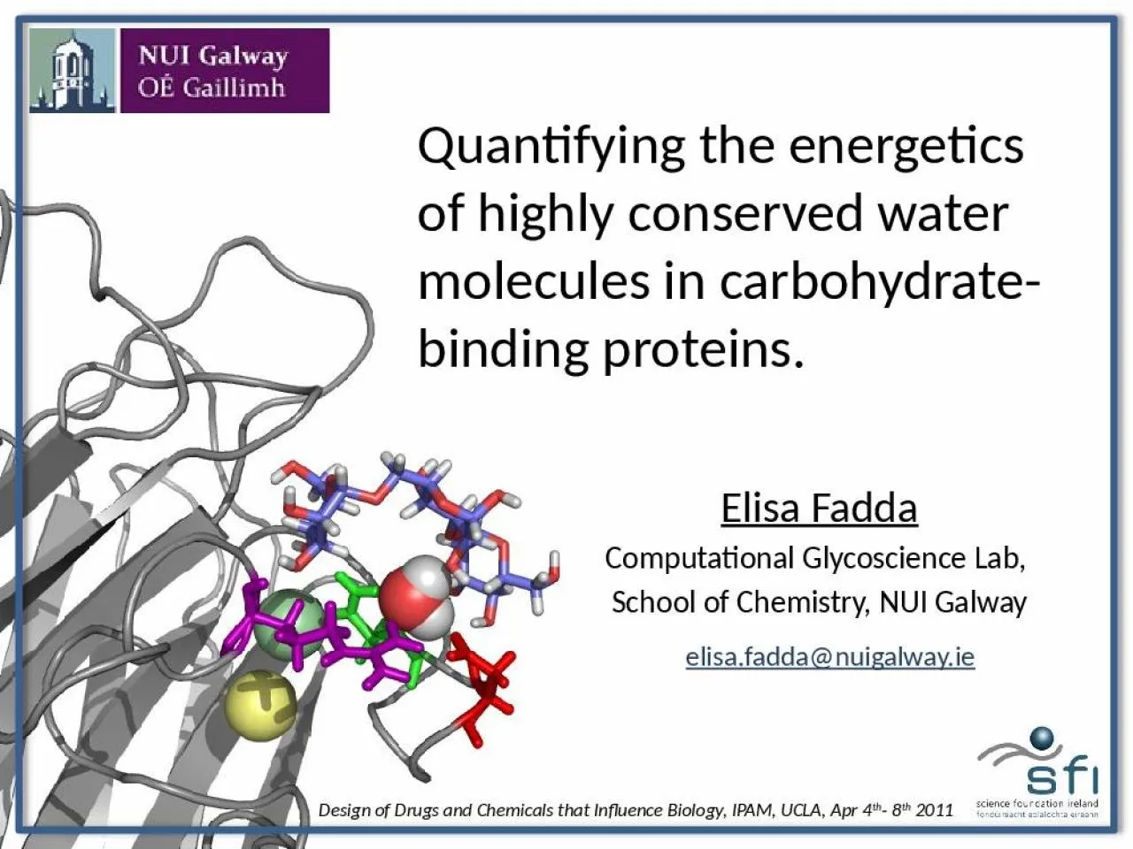 PPT-Quantifying the energetics of highly conserved water molecules in carbohydrate-binding