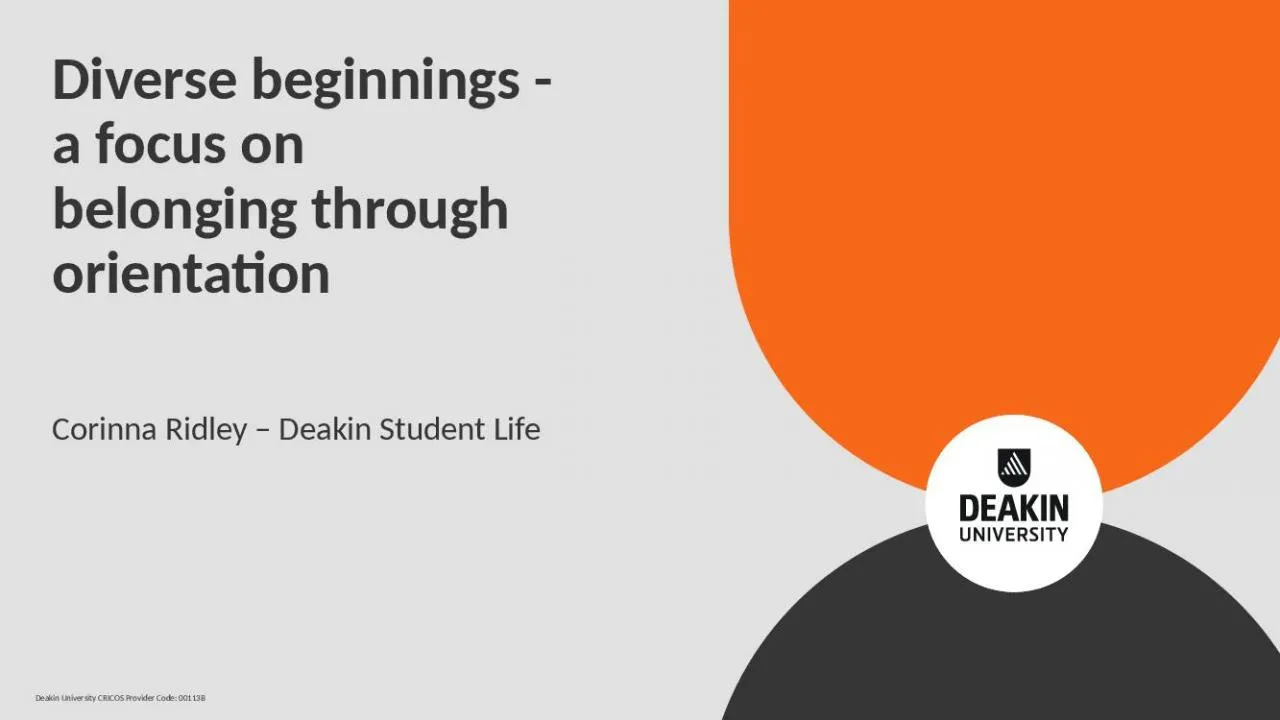 PPT-Diverse beginnings - a focus on belonging through orientation