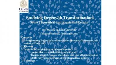 Studying Degrowth Transformations