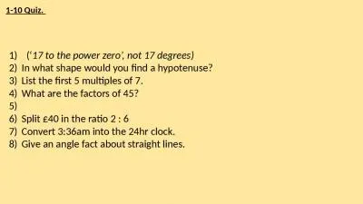 1-10  Quiz.      (‘ 17 to the power zero’, not 17 degrees)