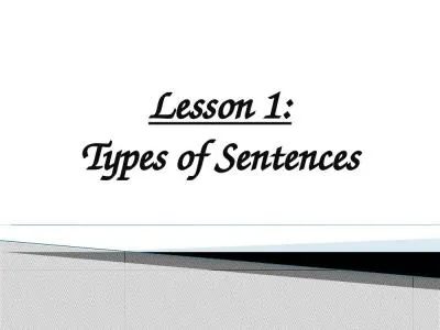 Lesson 1: Types of Sentences