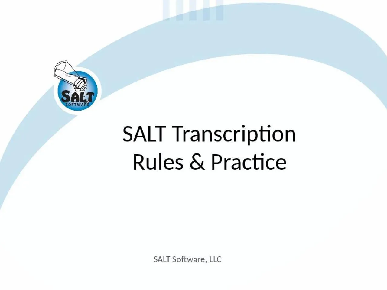 PPT-SALT Transcription Rules & Practice