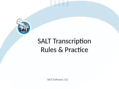 SALT Transcription Rules & Practice