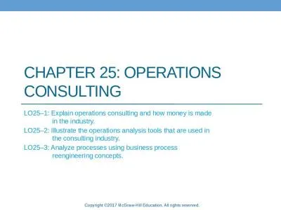 Chapter 25: Operations Consulting