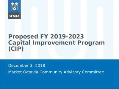 Proposed FY 2019-2023 Capital Improvement Program (CIP)