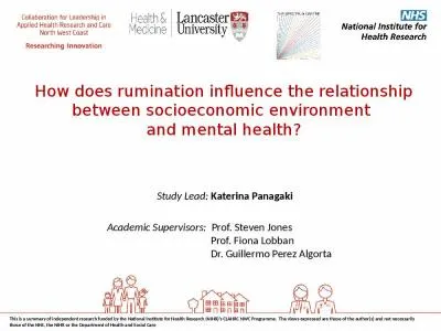 How does rumination influence the relationship between socioeconomic environment