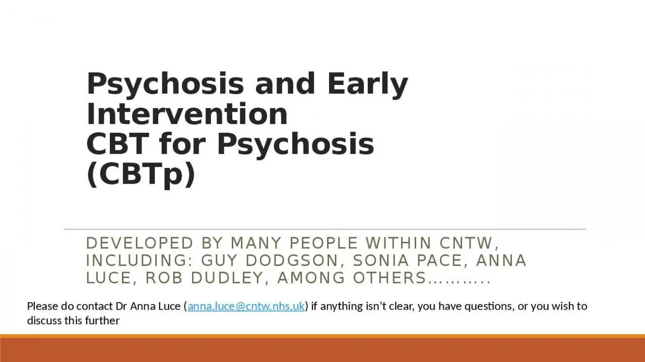 PPT-Psychosis and Early Intervention