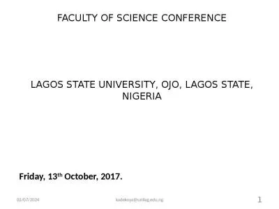 FACULTY OF SCIENCE CONFERENCE