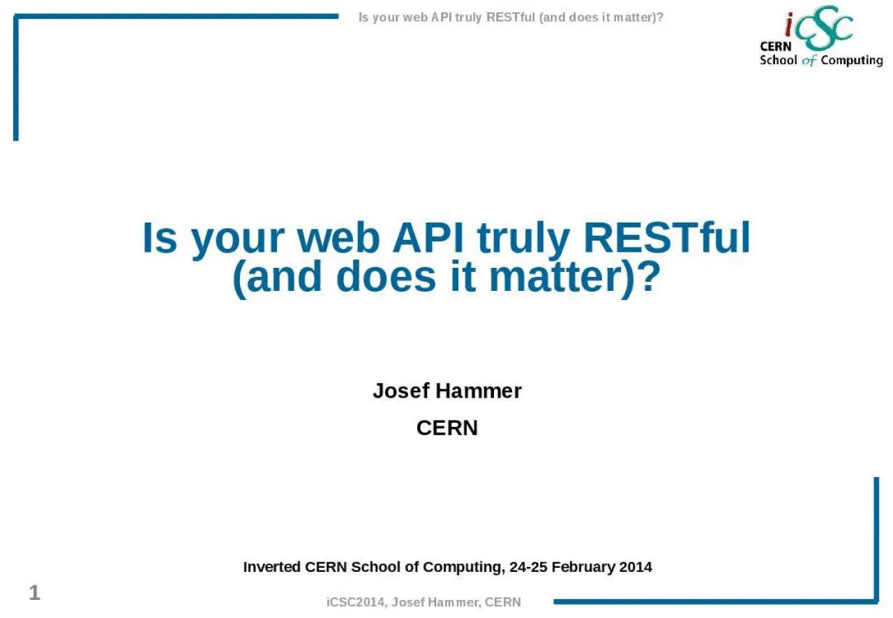 PPT-Is your web API truly RESTful