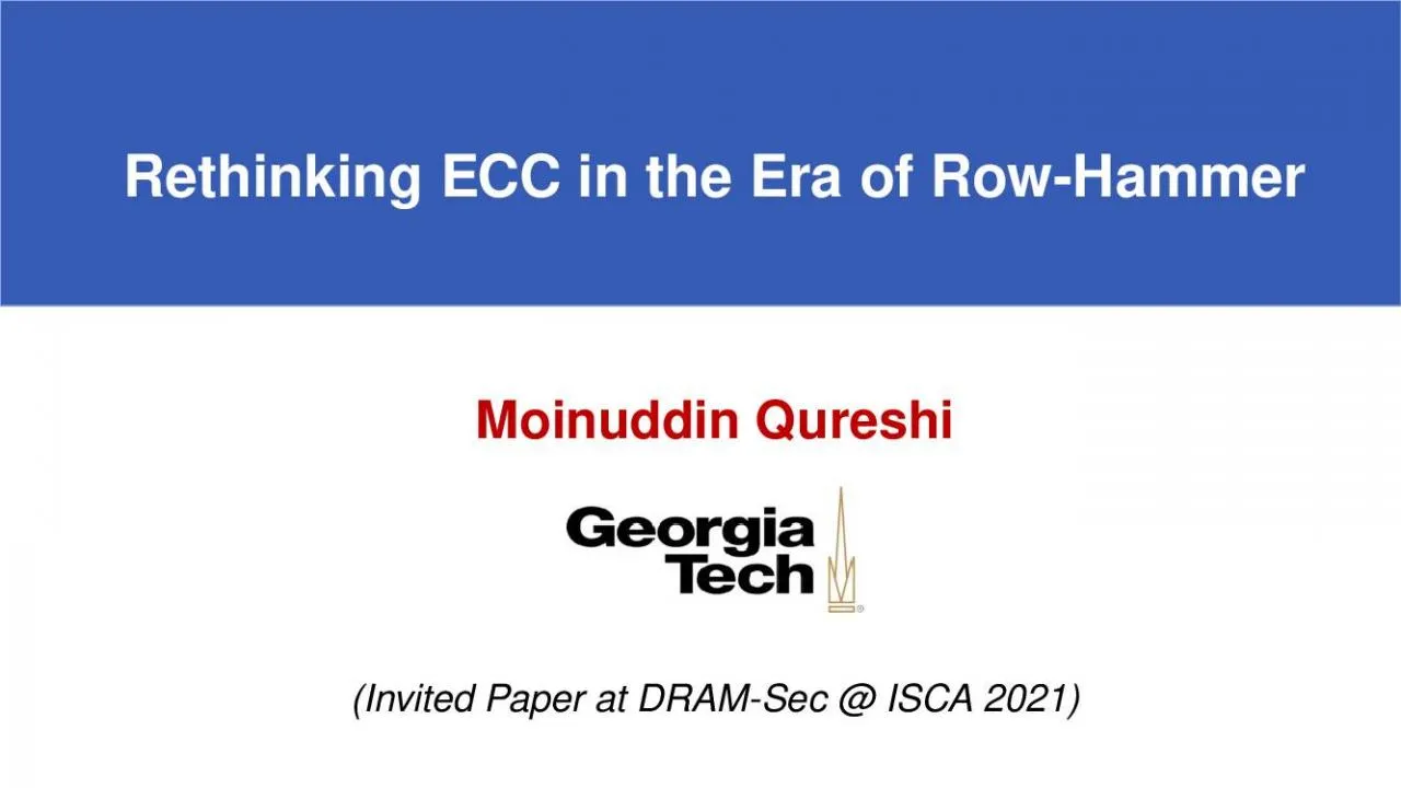 PPT-Rethinking ECC in the Era of Row-Hammer