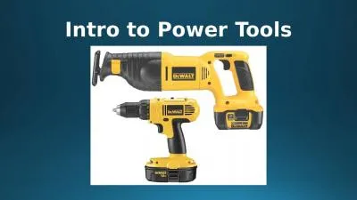 Intro to Power Tools Electric Tools