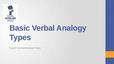 Basic Verbal Analogy Types