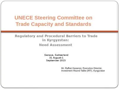 UNECE Steering Committee on Trade Capacity and Standards