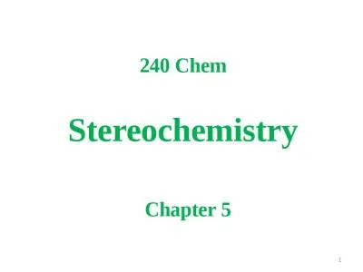 Stereochemistry 240  Chem